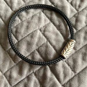 David Yurman Black and Silver rubber bracelet.